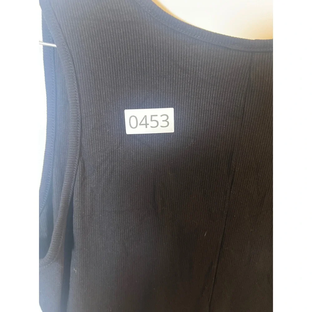 See You Monday Womens Mini Dress Ribbed Knit Black XL